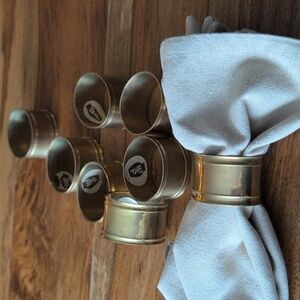Set Of 8 Brass Napking Rings